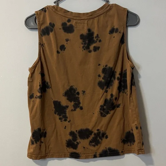 Pact 100% cotton Brown‎ and Black Tie-Dye Muscle Tee - Picture 3 of 5